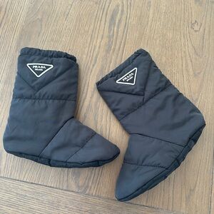 Prada Black Quilted Booties Socks